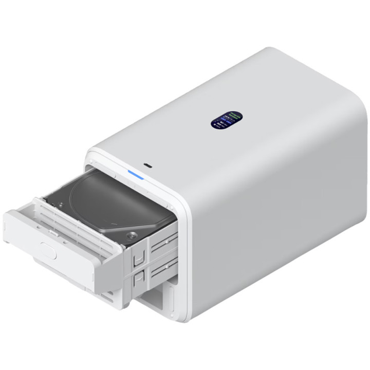 NAS устройство Ubiquiti UniFi UNAS-2-W-EU, 2x 3.5" HDD bay, ARM Cortex-A55 1.7GHz, 2.5GbE, Бял - UNAS-2-W-EU - 2