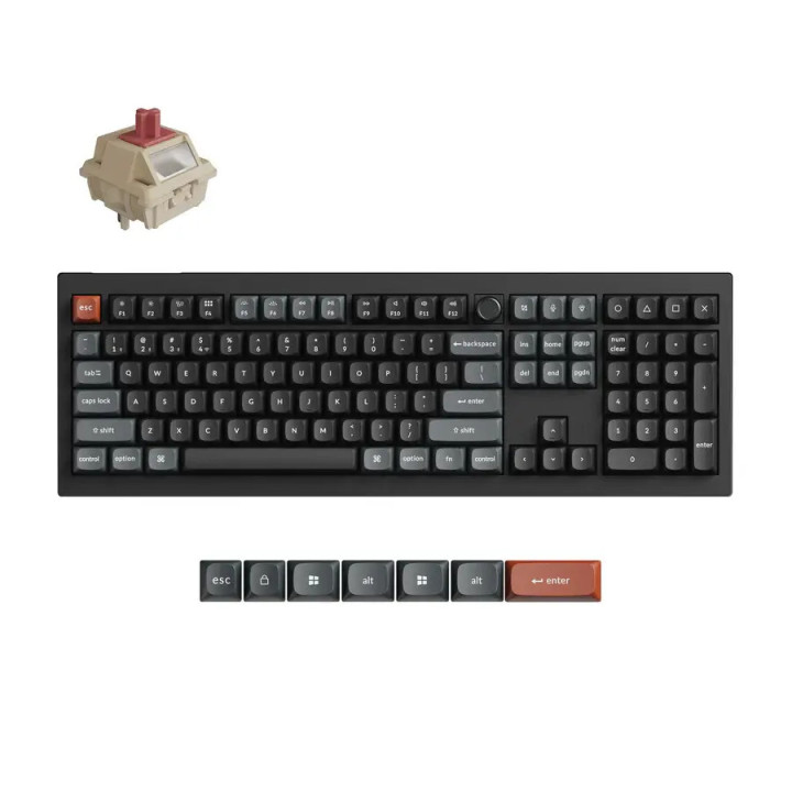 Безжична механичка клавиатура Keychron V6 Ultra 8K, Silk POM Switch Red - V6U-D1 - 1