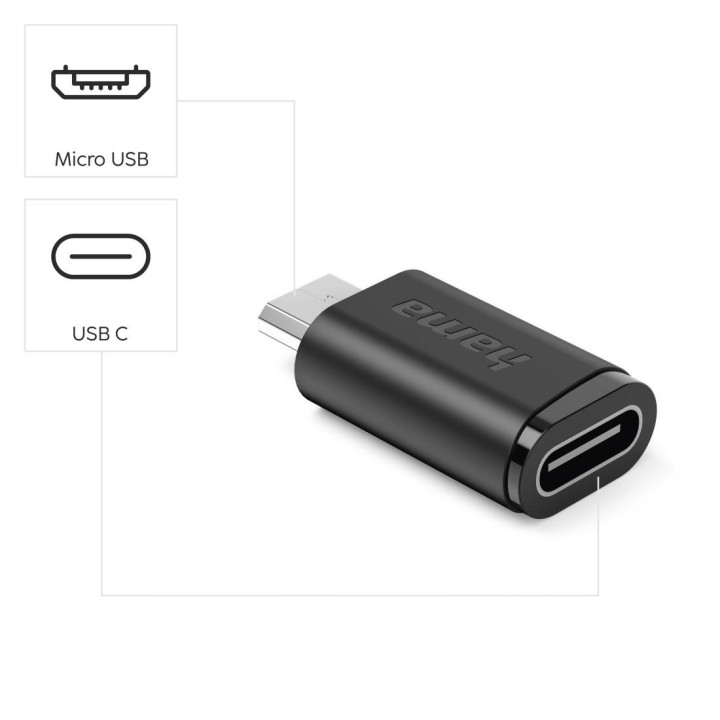 USB-C адаптер HAMA, 90° ъгъл към Micro-USB, 3 бр. комплект - HAMA-201744 - 4