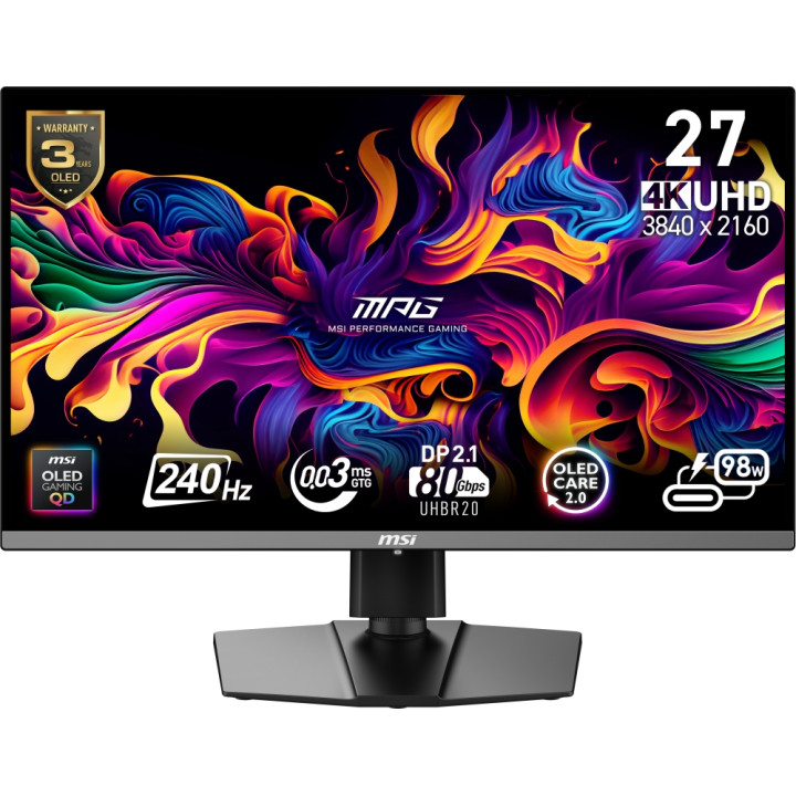 Монитор MSI MPG 272URX QD-OLED, 26.5" 4K QD-OLED 240Hz - 9S6-3CD79A-054 - 1