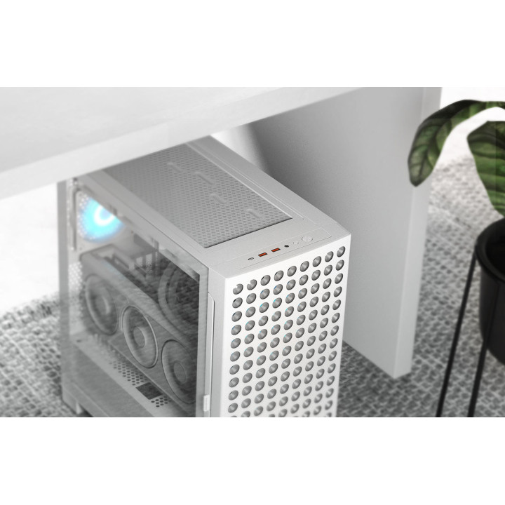 Кутия за компютър COUGAR AIRFACE ECO RGB, Midi Tower, ATX, ARGB вентилатора: 2x180mm отпред + 1x120mm отзад, Бял - CGR-5YA2W-RGB