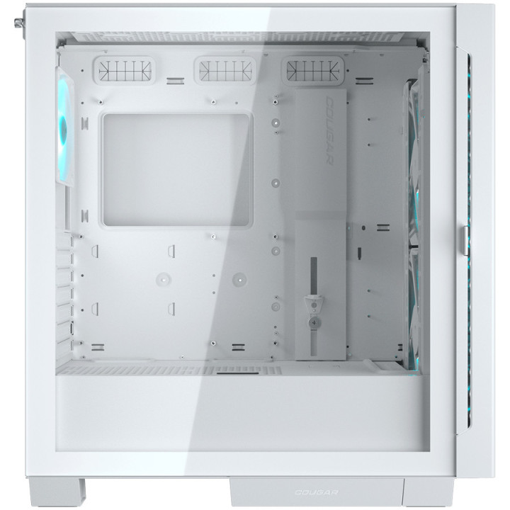 Кутия за компютър COUGAR AIRFACE ECO RGB, Midi Tower, ATX, ARGB вентилатора: 2x180mm отпред + 1x120mm отзад, Бял - CGR-5YA2W-RGB