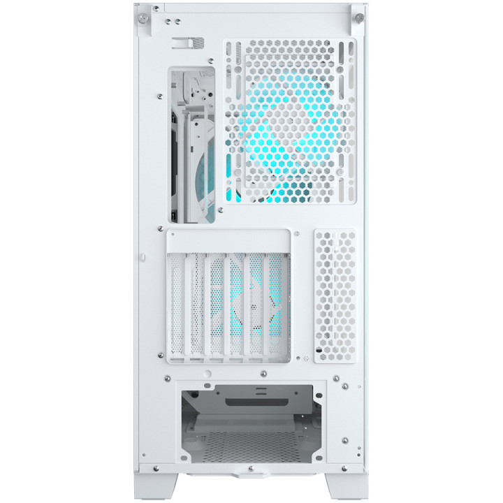 Кутия за компютър COUGAR AIRFACE ECO RGB, Midi Tower, ATX, ARGB вентилатора: 2x180mm отпред + 1x120mm отзад, Бял - CGR-5YA2W-RGB