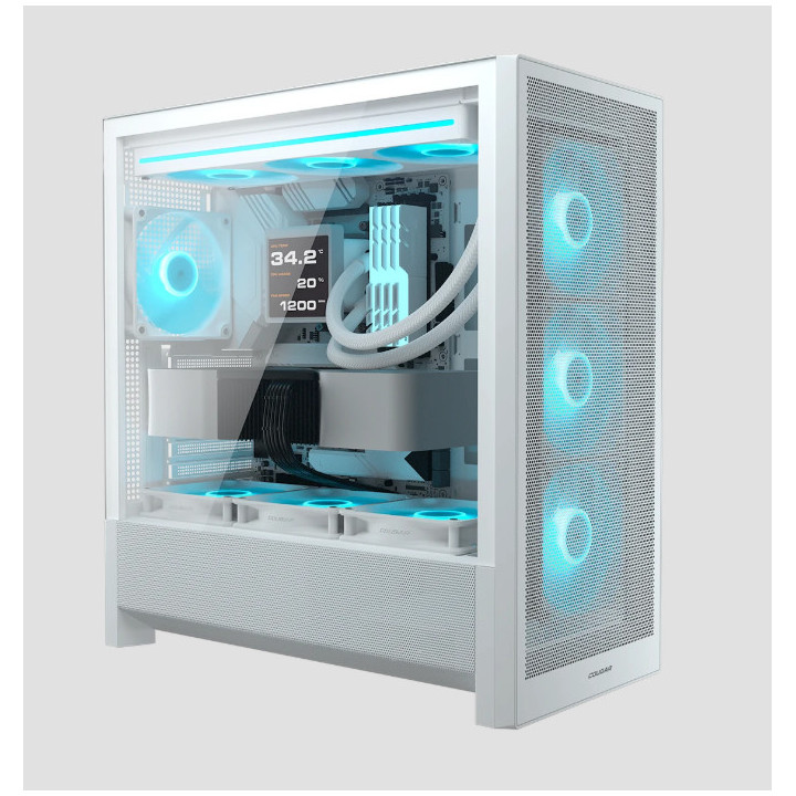 Кутия за компютър COUGAR GAMING MX230 RGB, Midi Tower, Бял, RGB контрол, 4x 120mm aRGB вентилатора - CGR-2PC8W-RGB - 15