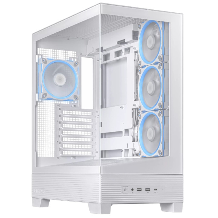 Кутия за компютър ASUS A31 Plus TG White, Middle Tower, ATX/mATX/ITX, Прозрачен капак - 90DC00R3-B19000 - 1