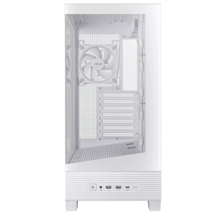 Кутия за компютър ASUS A31 Plus TG White, Middle Tower, ATX/mATX/ITX, Прозрачен капак - 90DC00R3-B19000 - 3