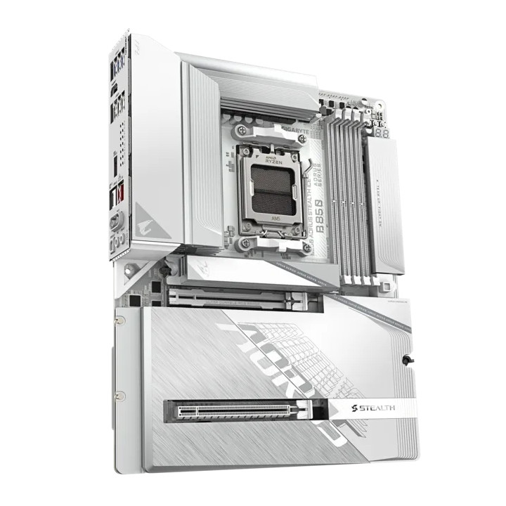 Дънна платка Gigabyte B850 AORUS STEALTH ICE, AMD AM5, WiFi 7, DDR5, 4x M.2 - B850 A STEALTH ICE - 4