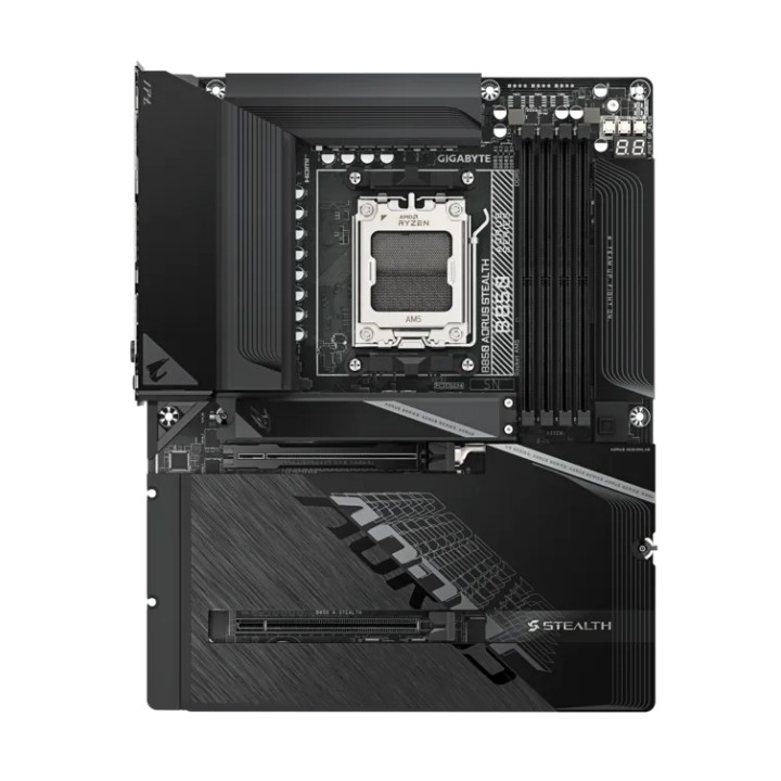 Дънна платка Gigabyte B850 AORUS STEALTH, AMD AM5 Ryzen, DDR5, Wi-Fi 7, 4 DIMM слота, ATX - B850 A STEALTH - 2