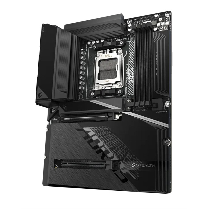 Дънна платка Gigabyte B850 AORUS STEALTH, AMD AM5 Ryzen, DDR5, Wi-Fi 7, 4 DIMM слота, ATX - B850 A STEALTH - 5
