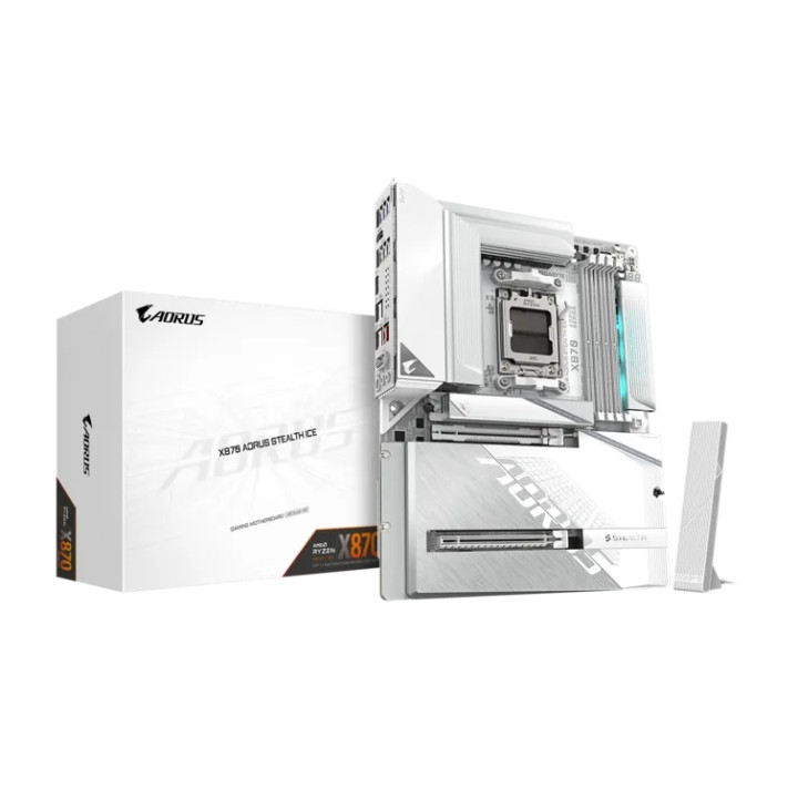 Дънна платка Gigabyte X870 AORUS STEALTH ICE, DDR5, Wi-Fi 7, ATX - X870 A STEALTH ICE - 1