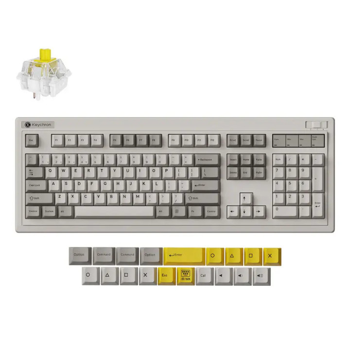 Безжична геймърска механичка клавиатура Keychron R6 QMK Retro, Super Banana Switch - R6-M4 - 1