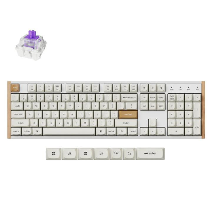  Геймърска безжична механична клавиатура Keychron K10 HE Magnetic Switch - White Special Edition - K10H-Q1 - 1