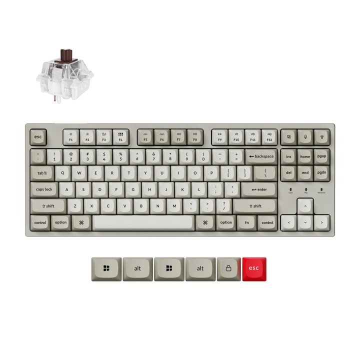 Геймърска механична клавиатура Keychron C1 Pro 8K QM, Super Brown Switch - C1PX-M3 - 1
