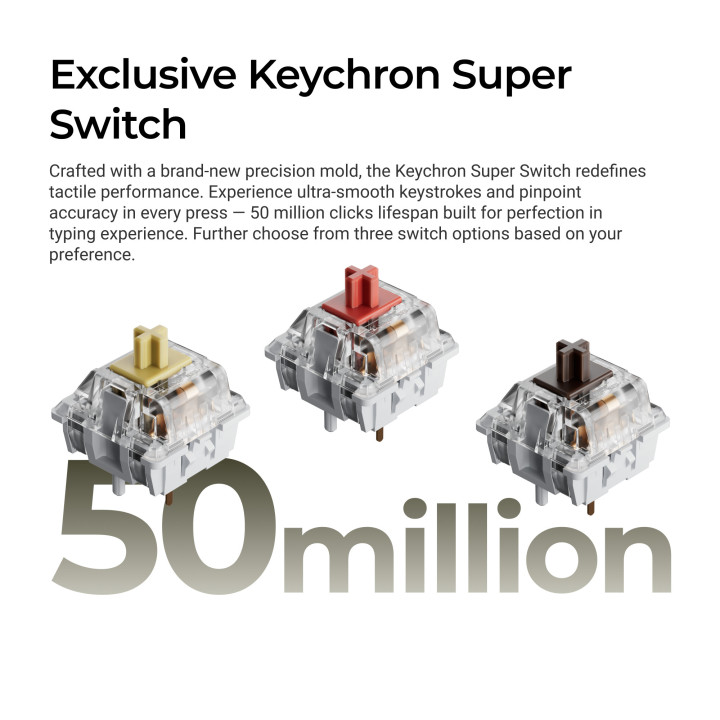 Геймърска механична клавиатура Keychron C1 Pro 8K QM, Super Brown Switch - C1PX-M3 - 4