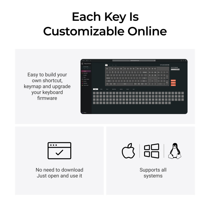 Геймърска механична клавиатура Keychron C2 Pro 8K QMK - Super Brown Switch, Full Size - C2PX-M3 - 7