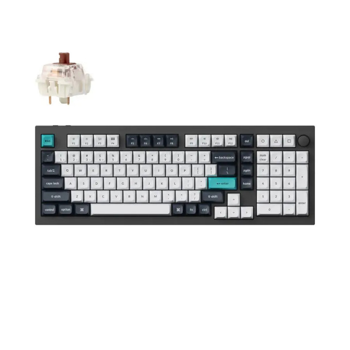 Механична клавиатура Keychron Q5 Max QMK Carbon Black - Gateron Jupiter Brown, 2.4GHz безжично, Bluetooth 5.1 и жична USB‑C връз