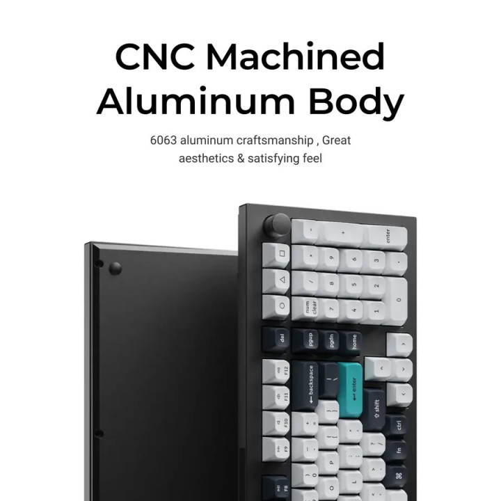 Механична клавиатура Keychron Q5 Max QMK Carbon Black - Gateron Jupiter Brown, 2.4GHz безжично, Bluetooth 5.1 и жична USB‑C връз