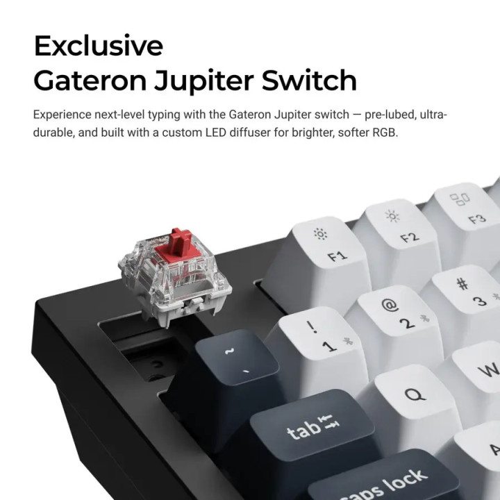 Механична клавиатура Keychron Q5 Max QMK Carbon Black - Gateron Jupiter Brown, 2.4GHz безжично, Bluetooth 5.1 и жична USB‑C връз
