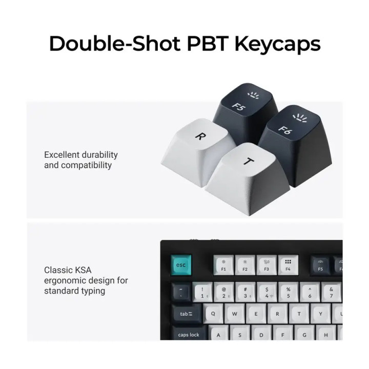 Механична клавиатура Keychron Q5 Max QMK Carbon Black - Gateron Jupiter Brown, 2.4GHz безжично, Bluetooth 5.1 и жична USB‑C връз