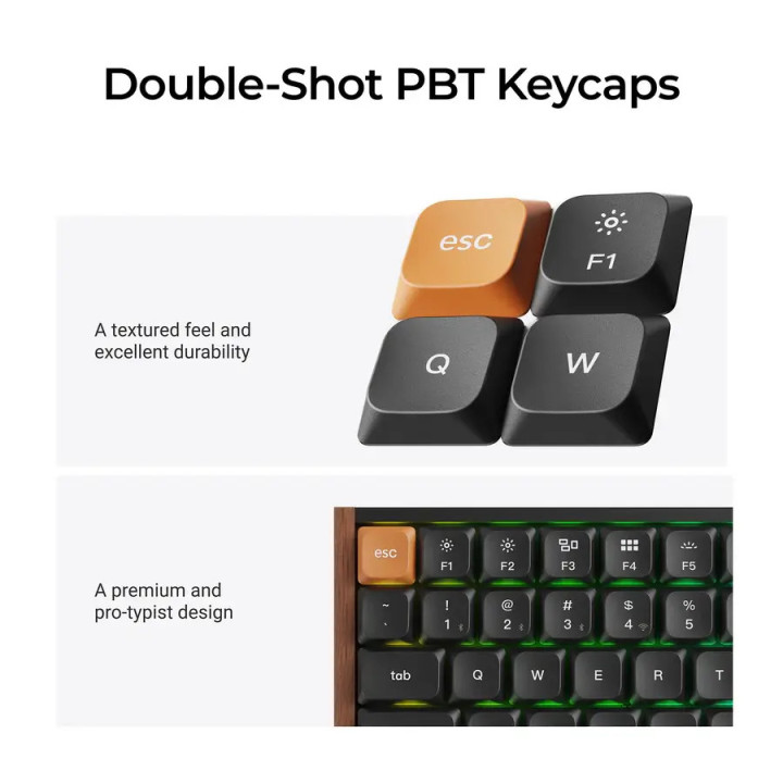 Безжчина механична клавиатура Keychron K3 MAX SE Black QMK/VIA - Milk POM Red Switch - K3M-F1 - 3