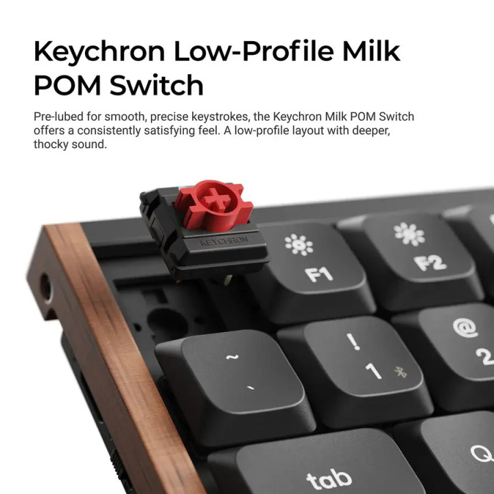 Безжчина механична клавиатура Keychron K3 MAX SE Black QMK/VIA - Milk POM Red Switch - K3M-F1 - 4
