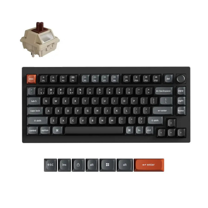 Безжична геймърска механичка клавиатура Keychron V1 Ultra 8K - Silk POM Switch Brown - V1U-D3 - 1