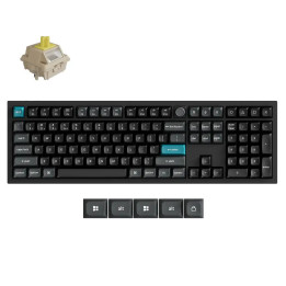 Безжична геймърска механичка клавиатура Keychron Q6 Ultra 8K Black - Silk POM Switch Banana - Q6U-M4 - 1