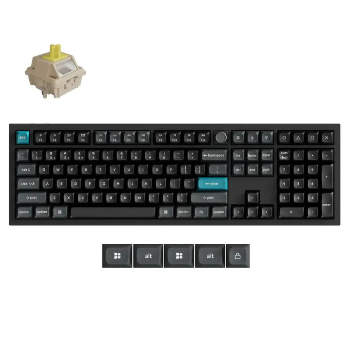 Безжична геймърска механичка клавиатура Keychron Q6 Ultra 8K Black - Silk POM Switch Banana - Q6U-M4 - 1
