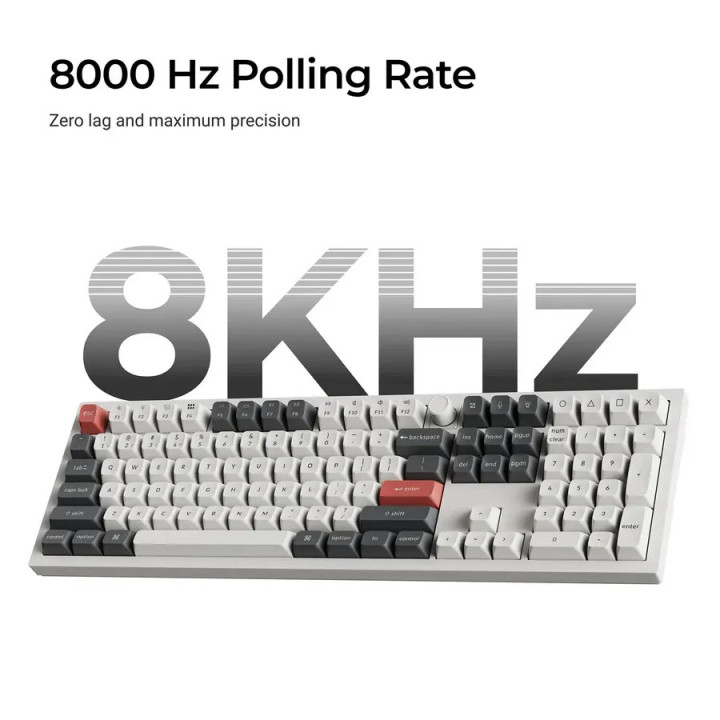 Безжична геймърска механичка клавиатура Keychron Q6 Ultra 8K Black - Silk POM Switch Banana - Q6U-M4 - 2