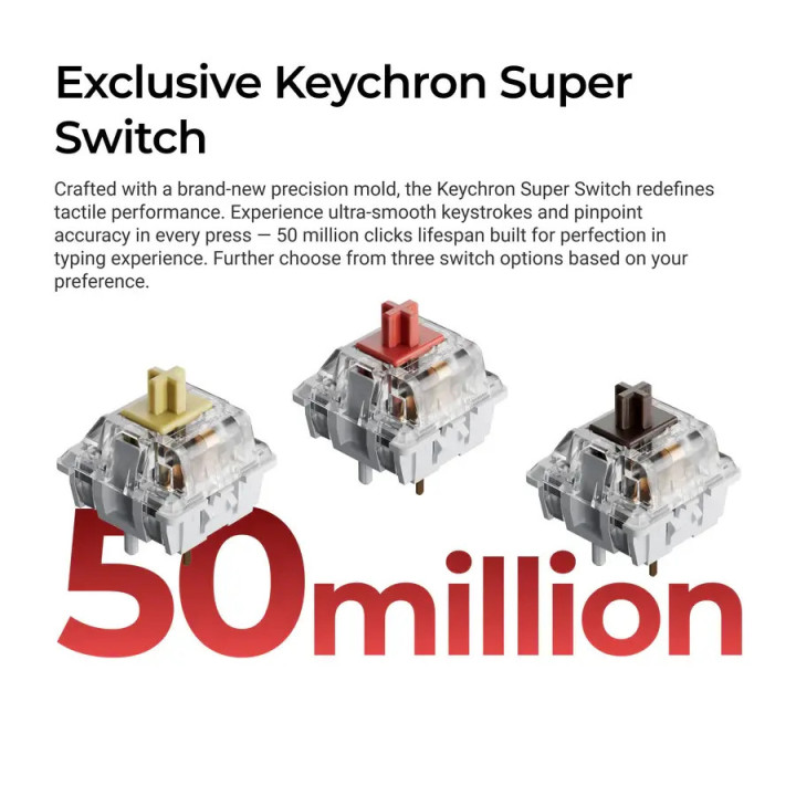 Геймърска Механична клавиатура Keychron C3 Pro 8K QMK - Super Red Switch, Hot-Swappable, RGB - C3PX-H1 - 3