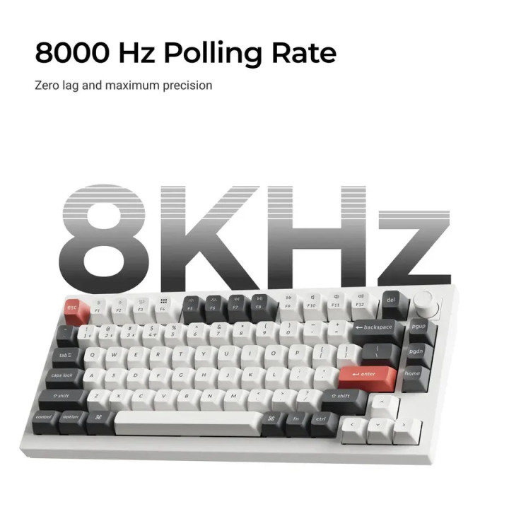 Безжична геймърска механичка клавиатура Keychron Q1 Ultra 8K Black - Silk POM Switch Brown - Q1U-M3 - 2