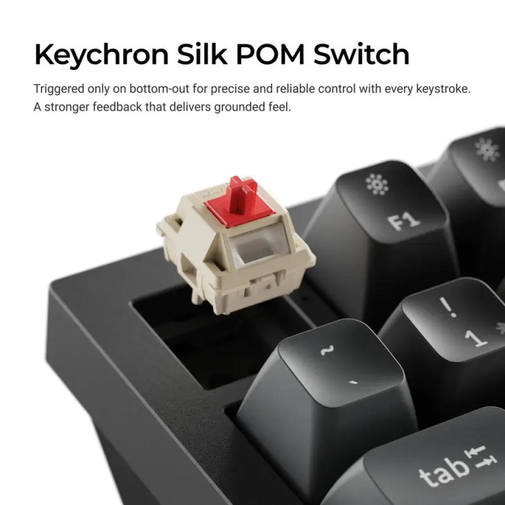 Безжична геймърска механичка клавиатура Keychron Q1 Ultra 8K Black - Silk POM Switch Brown - Q1U-M3 - 3
