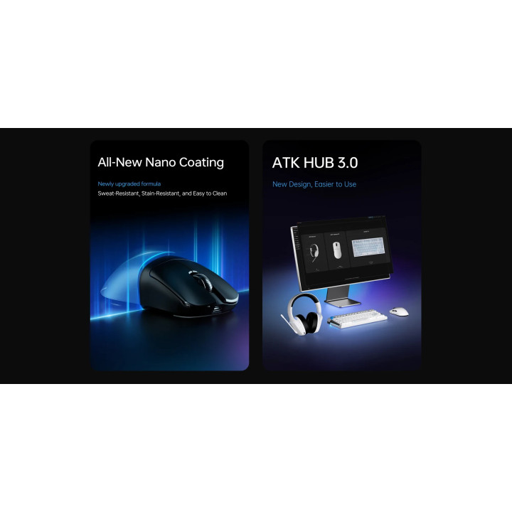 Безжична геймърска мишка ATK F1 Ultimate 2.0, Черна, PAW3950 Ultra сензор, 8000Hz, 42000 DPI - ATK-F1-ULTIMATE-2.0-BK - 13