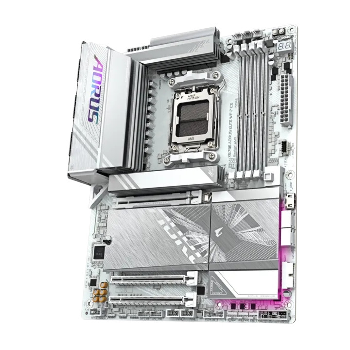 Дънна платка Gigabyte X870E AORUS ELITE WIFI7 ICE, DDR5, 4 DIMM слота - X870E A ELITE WF7 ICE - 4