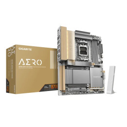 Дънна платка Gigabyte X870E Aero X3D Wood Edition, Wi-Fi 7, 4 DIMM слота, PCIe 5.0 - 1