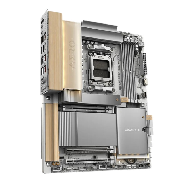 Дънна платка Gigabyte X870E Aero X3D Wood Edition, Wi-Fi 7, 4 DIMM слота, PCIe 5.0 - 6