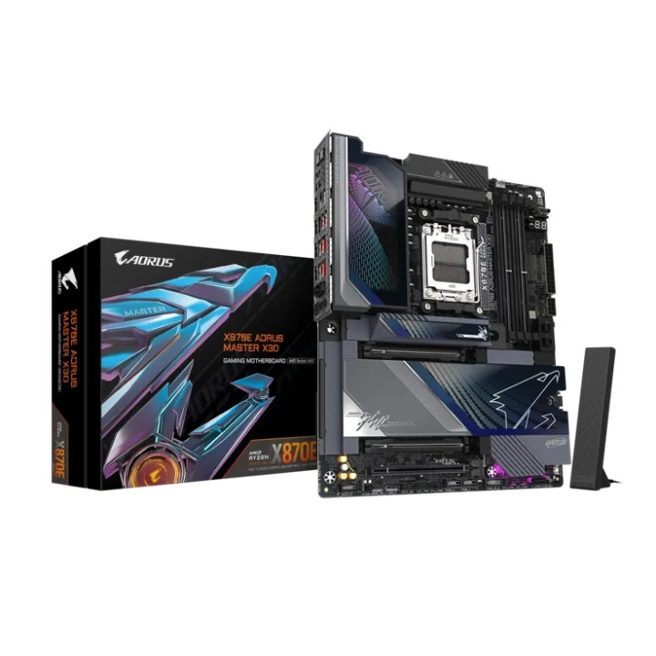 Дънна платка Gigabyte X870E AORUS MASTER X3D, AMD AM5 Ryzen, DDR5, 4 DIMM, PCIe 5.0 - X870E A MASTER X - 1
