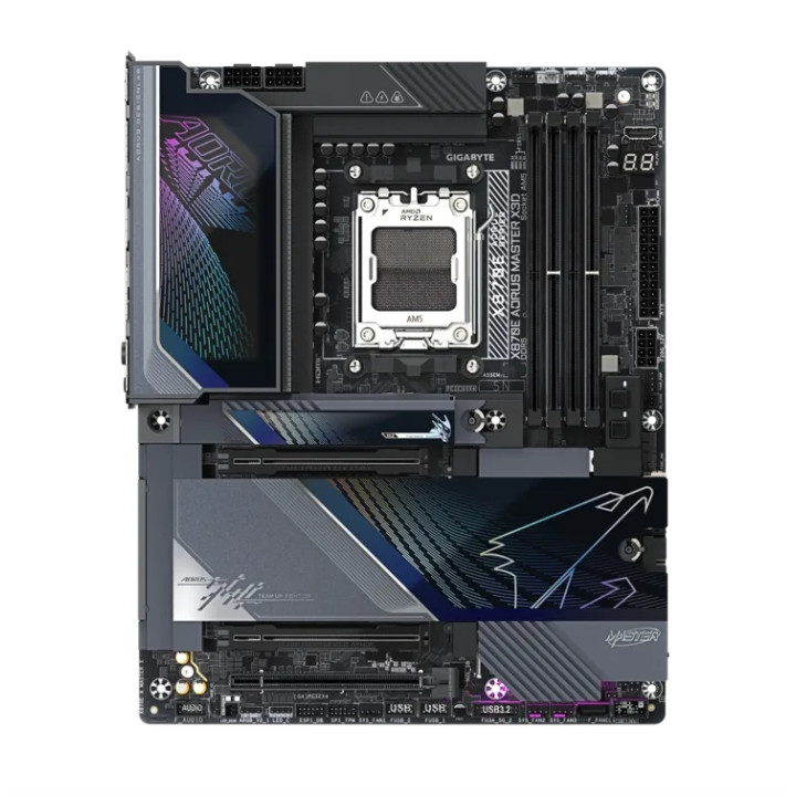 Дънна платка Gigabyte X870E AORUS MASTER X3D, AMD AM5 Ryzen, DDR5, 4 DIMM, PCIe 5.0 - X870E A MASTER X - 4