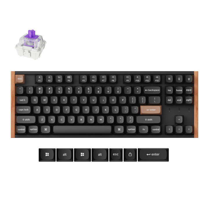  Bluetooth геймърска Механична клавиатура Keychron K8 HE Magnetic Switch, Black Special Edition - K8H-F1 - 1