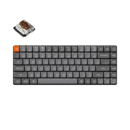 Безжична механична нископрофилна геймърска клавиатура Keychron K3 MAX, Gateron Brown, RGB подсветка - K3M-H3 - 1