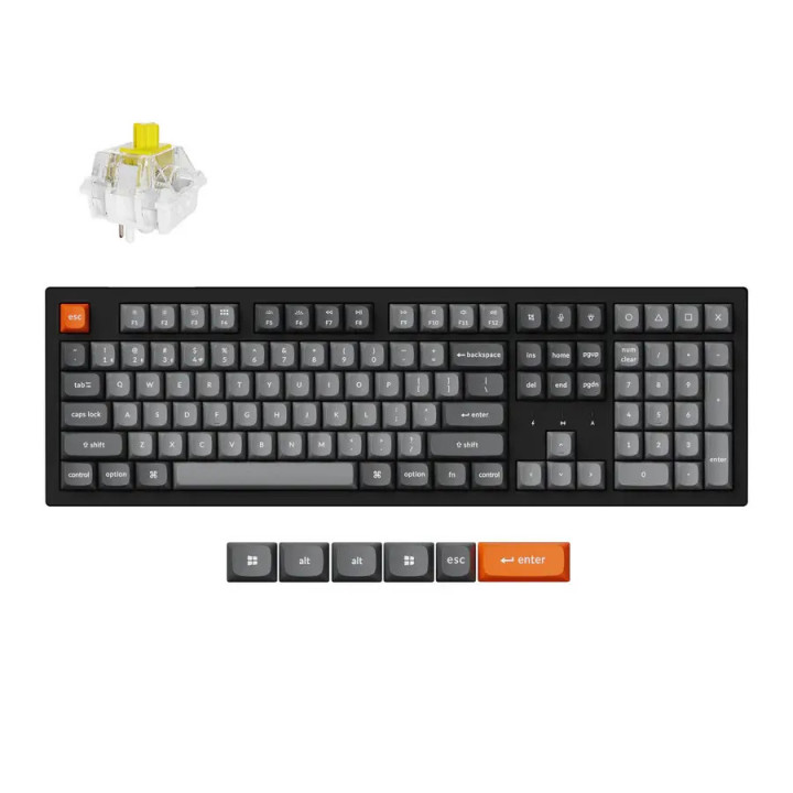 Безжична геймърска механична клавиатура Keychron K10 Max, пълен размер, Keychron Super Brown, RGB подсветка - K10M-H4 - 1