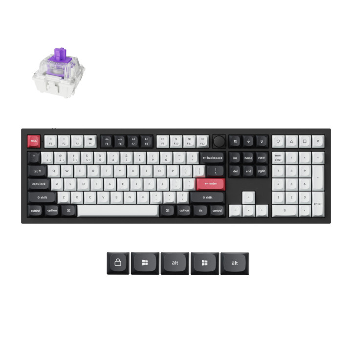 Безжична механичка клавиатура Keychron Q6 HE QMK Gateron Double-Rail Magnetic Switch, Carbon Black- Q6H-M1 - 1