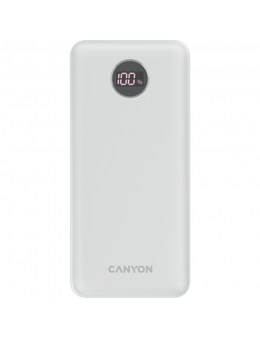 Външна батерия Canyon PB-2002 Power bank 20000mAh Li-poly battery, бял- CNE-CPB2002W