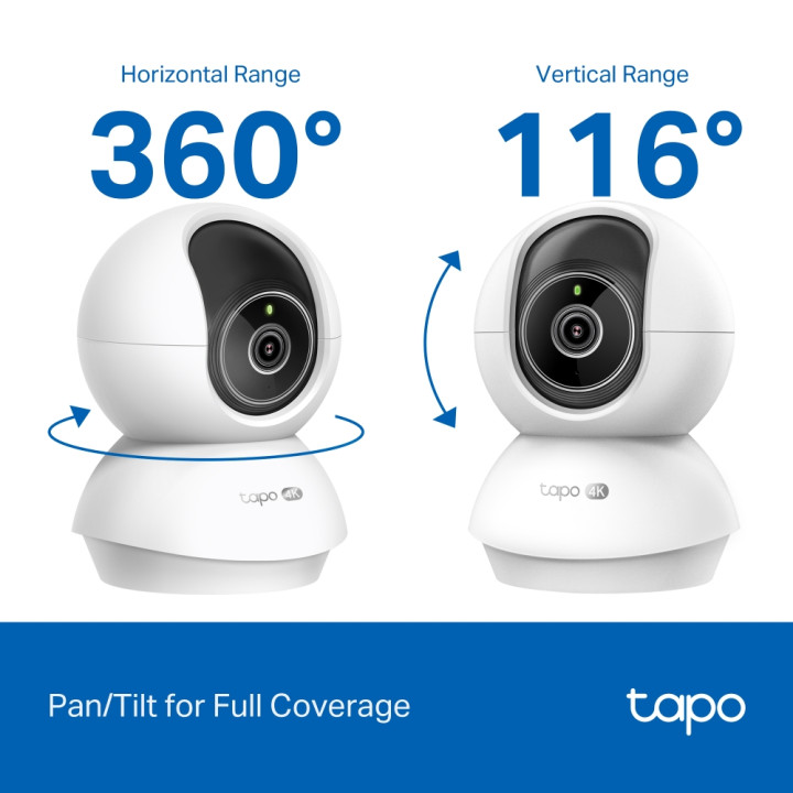Домашна Wi-Fi охранителна камера TP-Link Tapo C250, 8MP, AI Detection, Pan/Tilt - Tapo C250 - 6