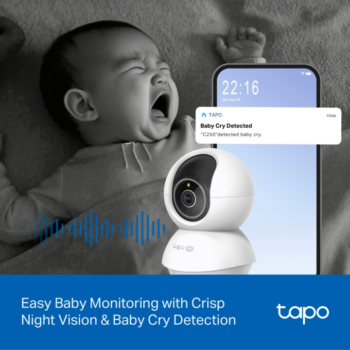 Домашна Wi-Fi охранителна камера TP-Link Tapo C250, 8MP, AI Detection, Pan/Tilt - Tapo C250 - 7