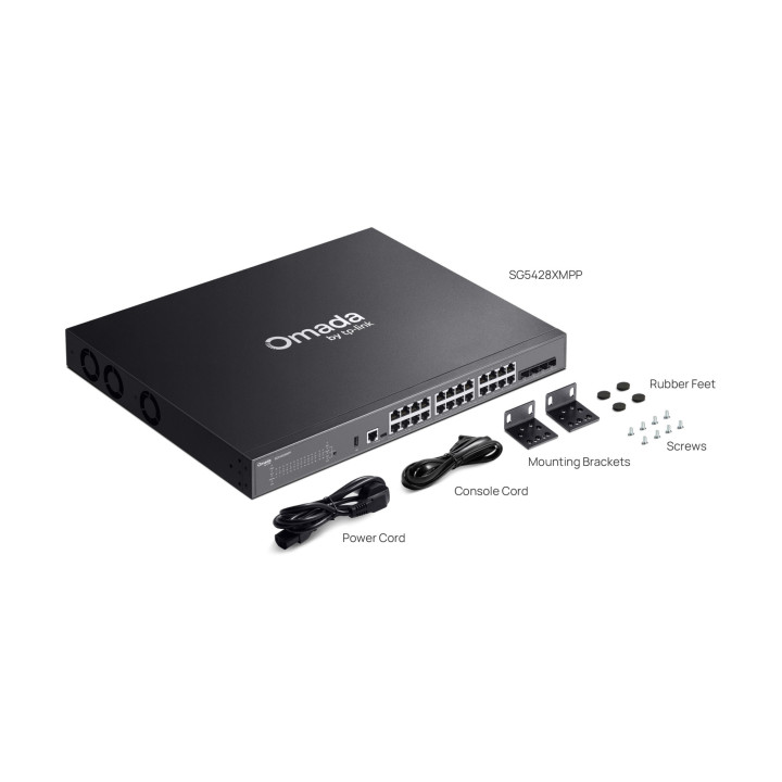 Мрежов комутатор TP-LINK Omada SG5428XMPP, 24-портов Gigabit PoE++, 4× 10G слота, L3 управляем - 3