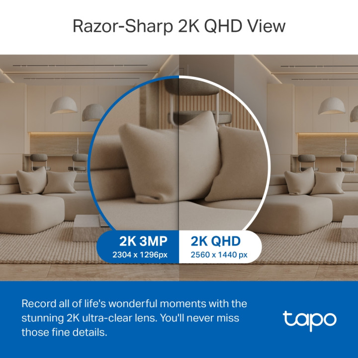 Wi-Fi камера за наблюдение TP-Link Tapo C220, 2.4 GHz, F/2.4 4mm, 15fps, вътрешен монтаж - 3