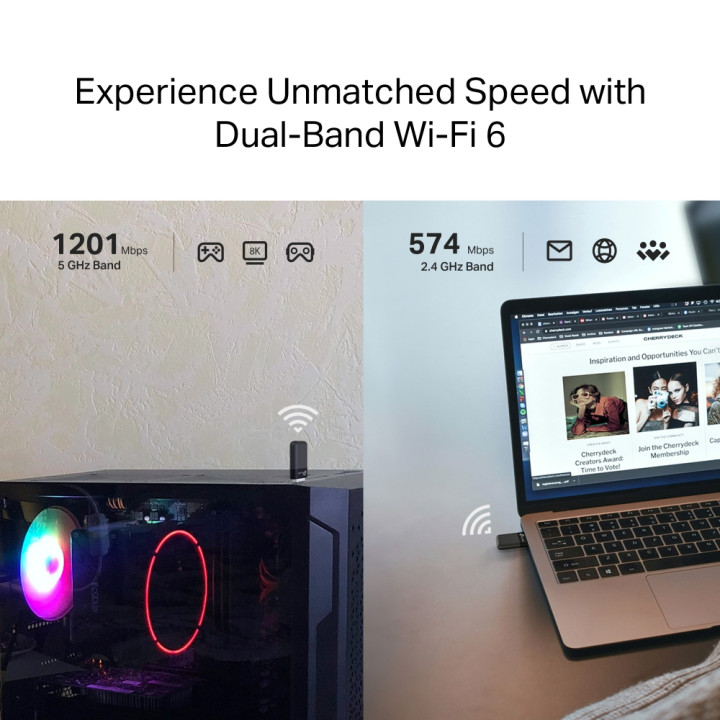 Безжичен USB адаптер TP-Link Archer TX23U, Wi-Fi 6 AX1800 - 3