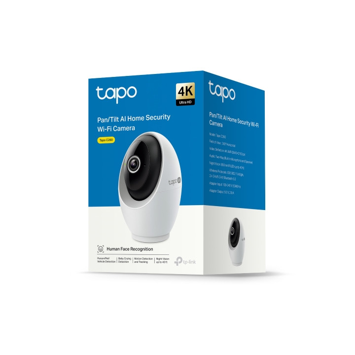 Wi-Fi камера за наблюдение TP-Link Tapo C260, 1/2.7" CMOS, H.264, Pan/Tilt 180°, MicroSD до 512GB - 11