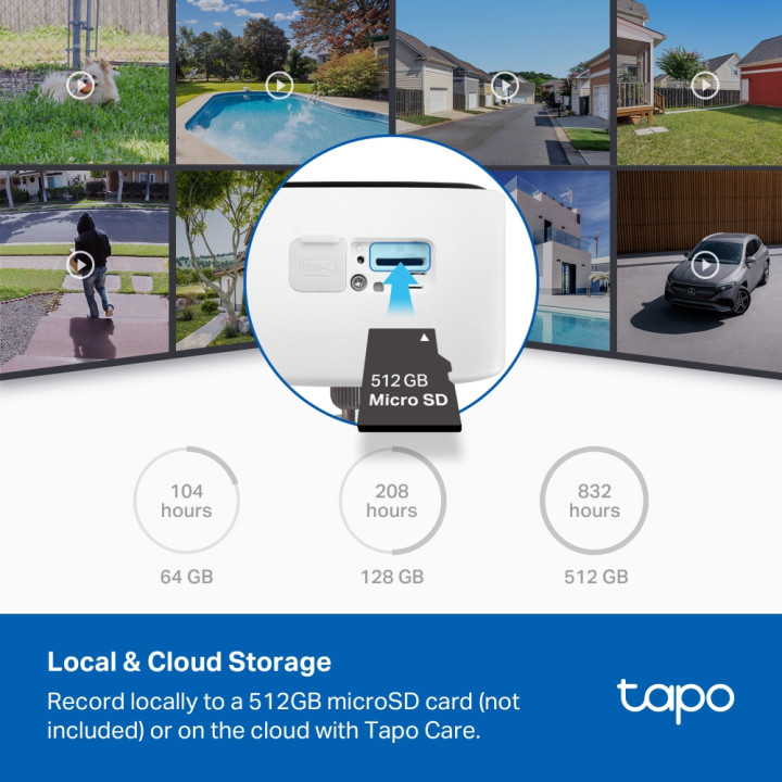 Интелигентна безжична охранителна камера TP-Link Tapo C400 KIT, 1080P 2MP, Слънчев панел, IP65 - 4